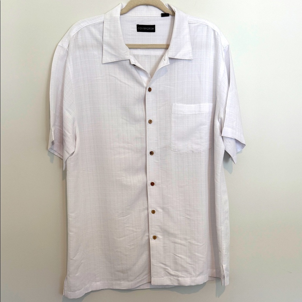 Covington Men’s White Casual Button Down Shirt Size L